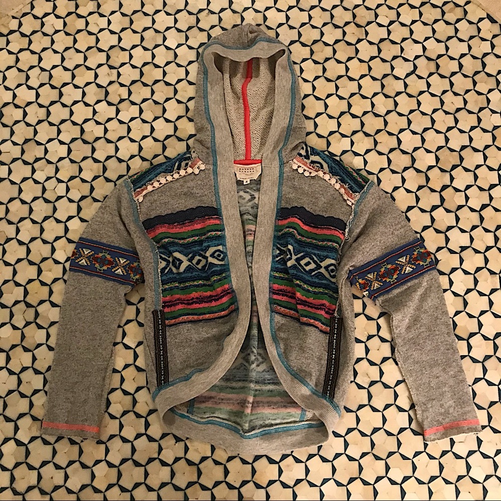 Hannah Banana Hooded Patchwork Cardigan girls 4